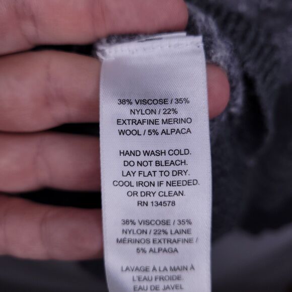 Vineyard Vines Sweater Womens Large Gray Heather Fairisle Hooded Merino Alpaca - Picture 10 of 11